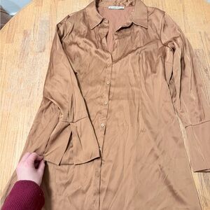 Abercrombie & Fitch Brown Satin Mini Dress